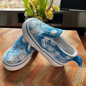 Vans Toddler Blue Snowflake Slip-On Shoes